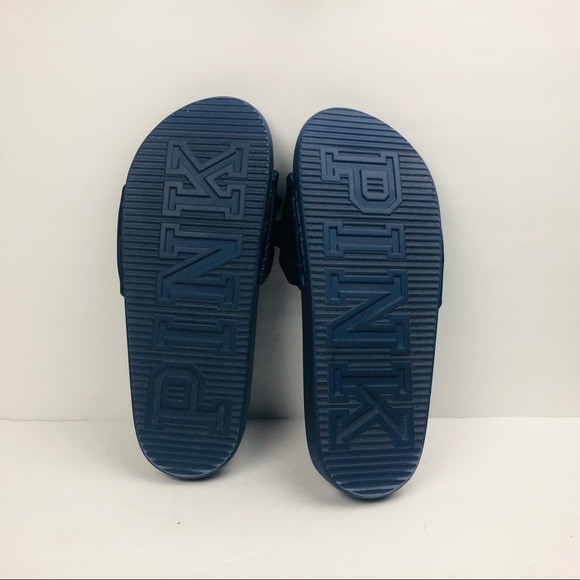 Victoria's Secret Pink Slides Blue Tropical Floral Bow‎ Sandals - 8-9 - Picture 9 of 9